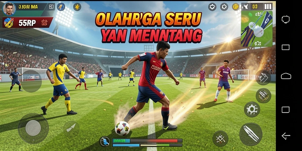 Tampilan gameplay <strong>55RP</strong> yang menegangkan dalam suasana olahraga.