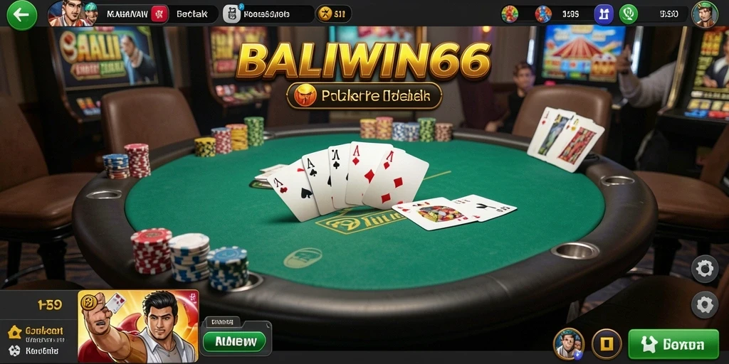 Screenshot gameplay Poker di BALIWIN66 menunjukkan pengalaman bermain yang mendebarkan.