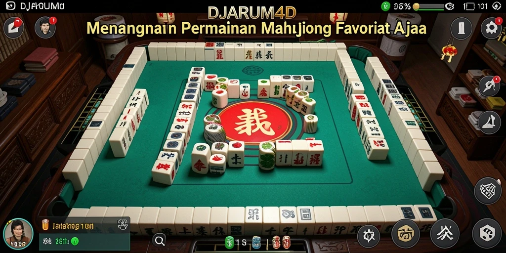 Tampilan gameplay menegangkan di <strong>DJARUM4D</strong> yang menampilkan pertandingan Mahjong.