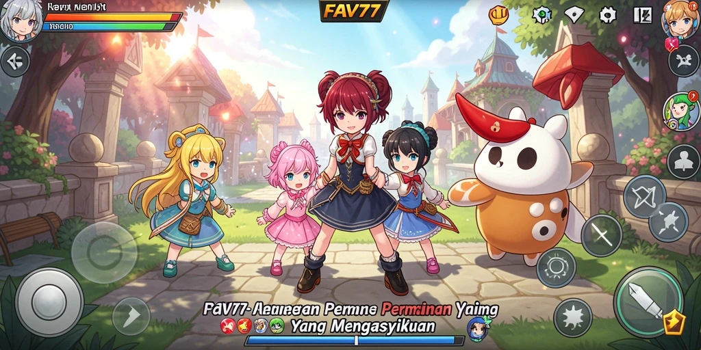Tampilan menarik dari gameplay karakter FAV77 dalam aksi.