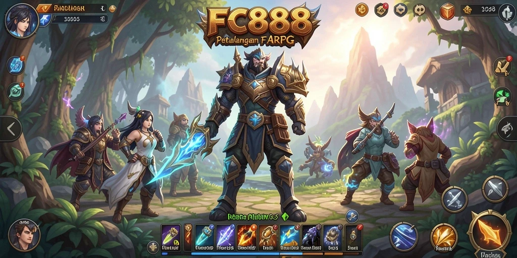 Tampilan menakjubkan dari gameplay ARPG di FC888 dengan aksi petualangan seru.