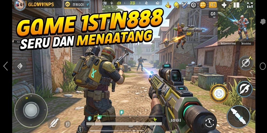 Screenshot GLOWIN88 menampilkan aksi tembak-menembak yang seru.