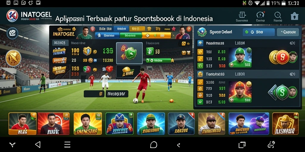 Tampilan utama aplikasi INATOGEL dengan berbagai pilihan taruhan olahraga.