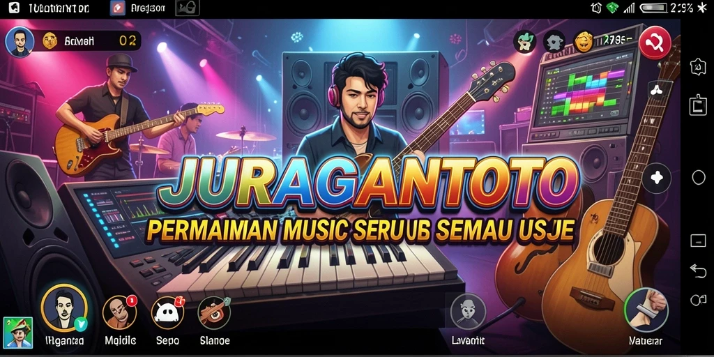 Screenshot gameplay JURAGANTOTO menampilkan permainan musik yang seru.