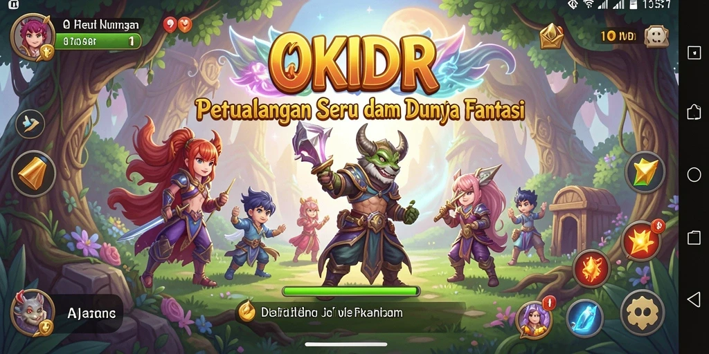 Tangkapan layar gameplay OKIDR menampilkan pertempuran seru dalam dunia RPG.