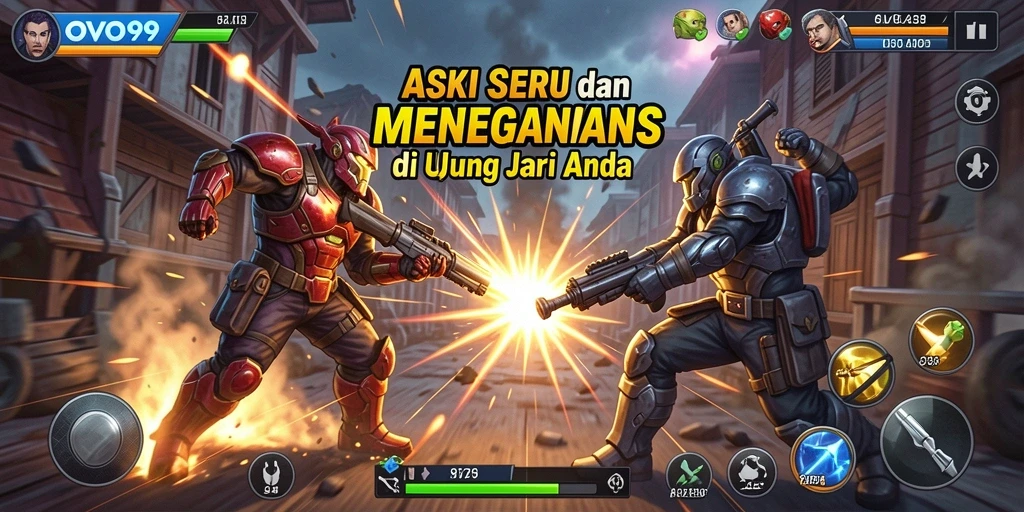 Tampilan aksi mendebarkan dalam gameplay OVO99.