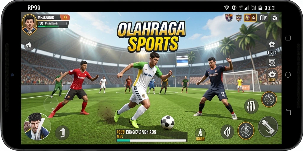 Tampilan gameplay seru dalam RP99 dengan berbagai olahraga.