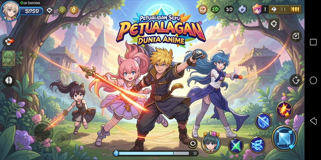Screenshot S9S9 menampilkan karakter anime dalam pertarungan yang epik.