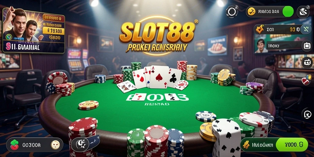 Tampilan screenshot permainan SLOT88 dengan aksi poker yang mendebarkan.
