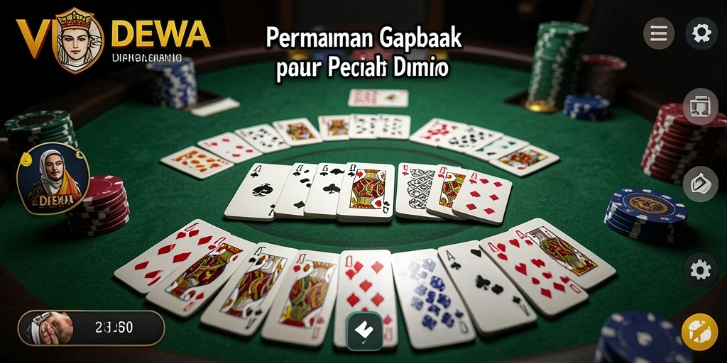 Screenshot gameplay VIPDEWA menampilkan aksi seru permainan Gaple.