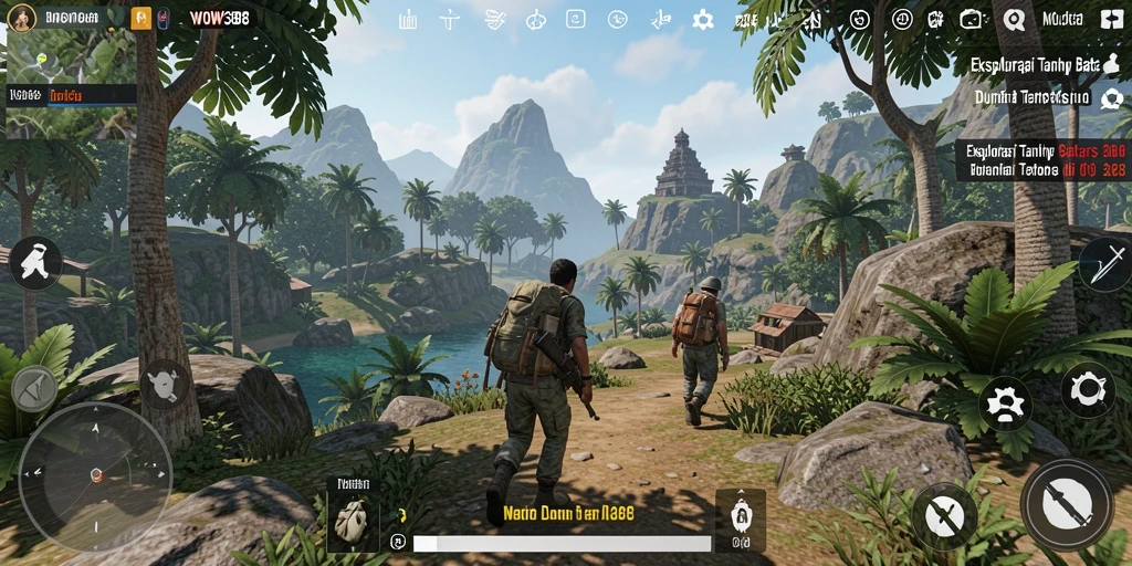 Screenshot WOW388 menampilkan dunia terbuka yang menakjubkan dengan berbagai petualangan.